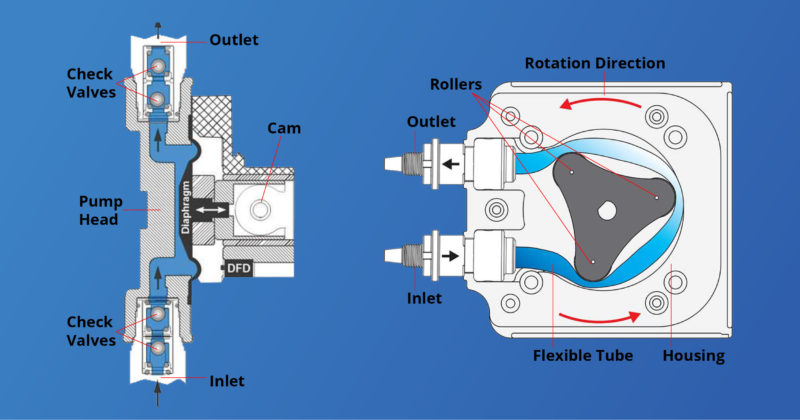 Peristaltic Pumps vs. Diaphragm: Internal Diagram