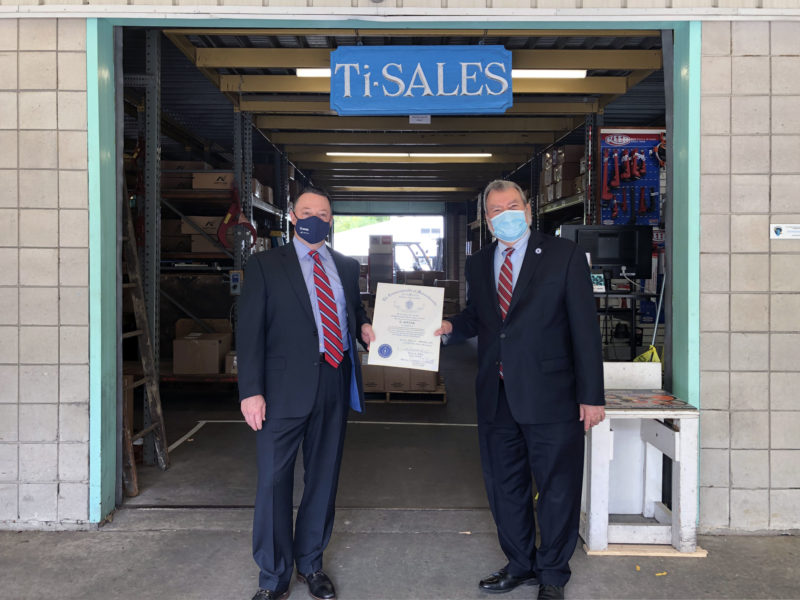Ti-SALES Receives Outstanding Leadership Skills Award From Massachusetts Legislative Manufacturing Caucus
