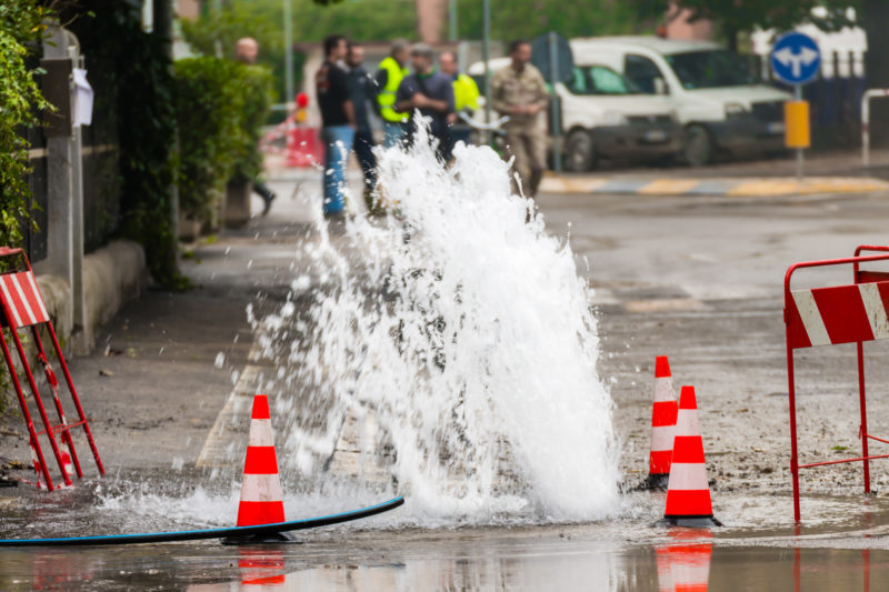 Water Main Break in city street